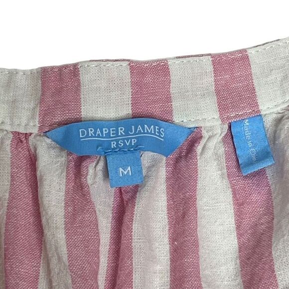 Draper James RSVP pink and white striped flutter sleeve smock top size M - Picture 11 of 14